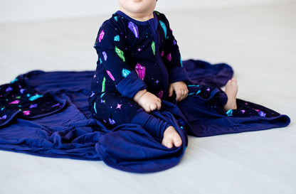 Crystals - Long Sleeve Zipper Sleep Romper - Gathering Littles