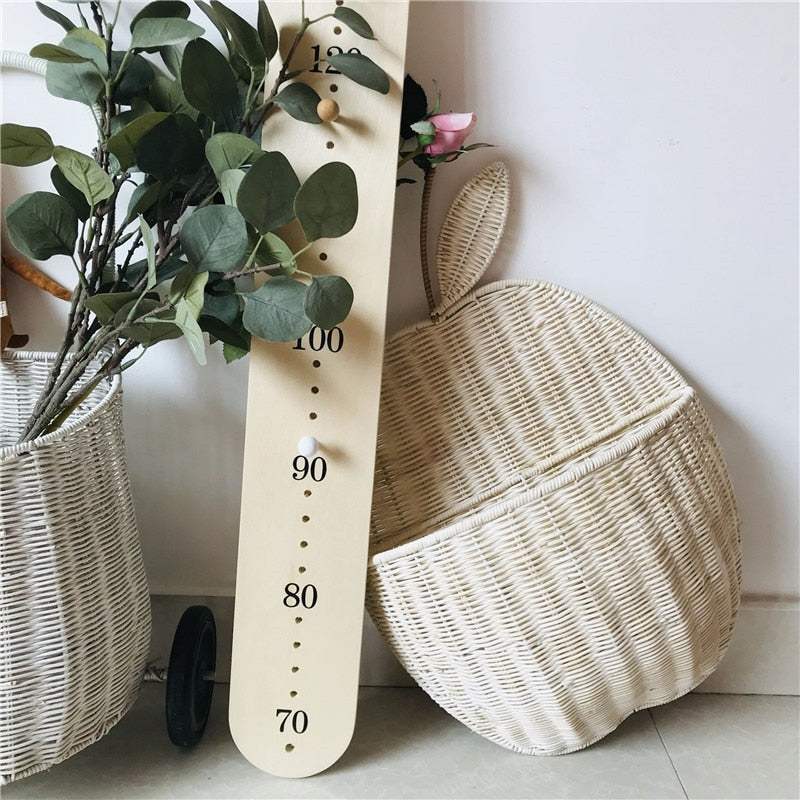 Rattan Apple/Pear Shape Wall Storage Basket - Wicker Organizer for Baby Nursery - Gathering Littles