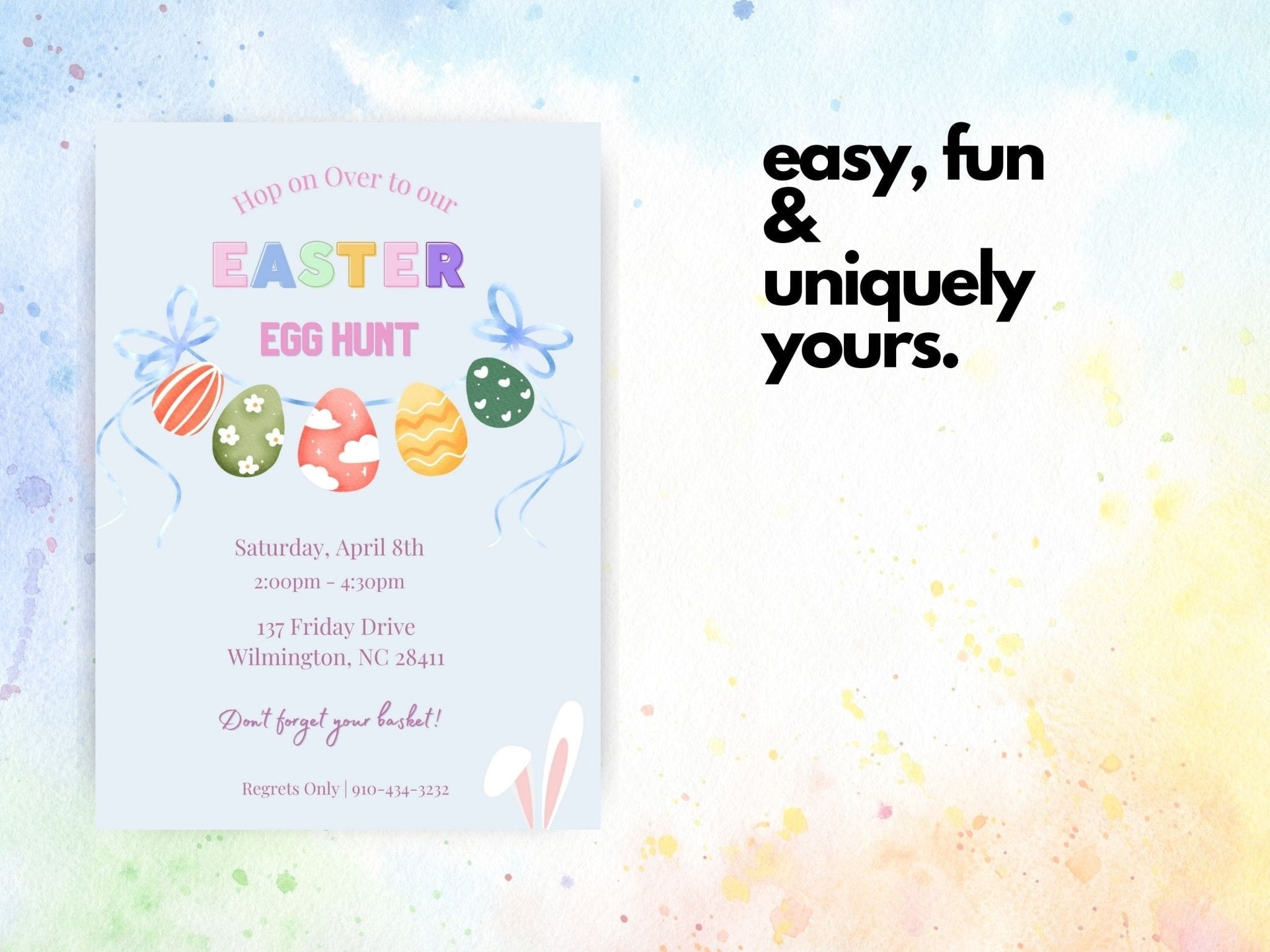 Easter Egg Hunt, Easter Brunch Invitation, Easter Egg Hunt Invitation Template, Easter Sunday Party Invitationproduct_type