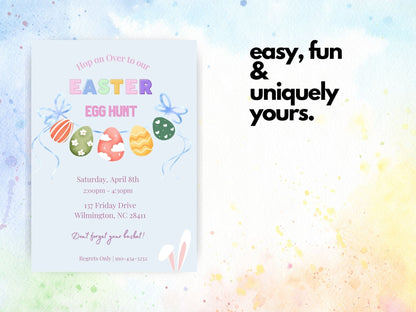 Easter Egg Hunt, Easter Brunch Invitation, Easter Egg Hunt Invitation Template, Easter Sunday Party Invitationproduct_type