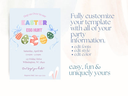 Easter Egg Hunt, Easter Brunch Invitation, Easter Egg Hunt Invitation Template, Easter Sunday Party Invitationproduct_type