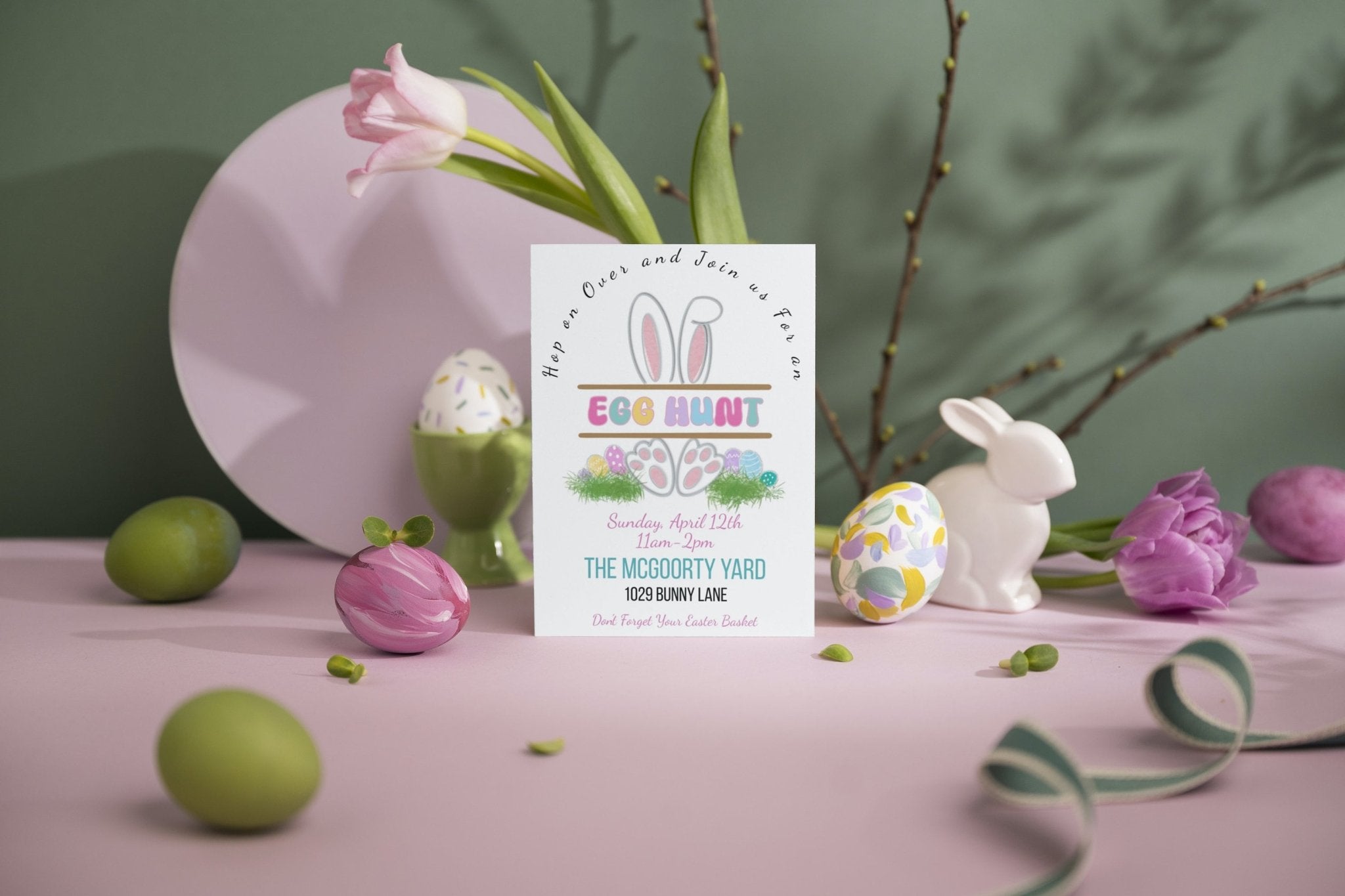 Easter Egg hunt invitation template | Easter Digital Invitation Template | Easter egg Themeproduct_type