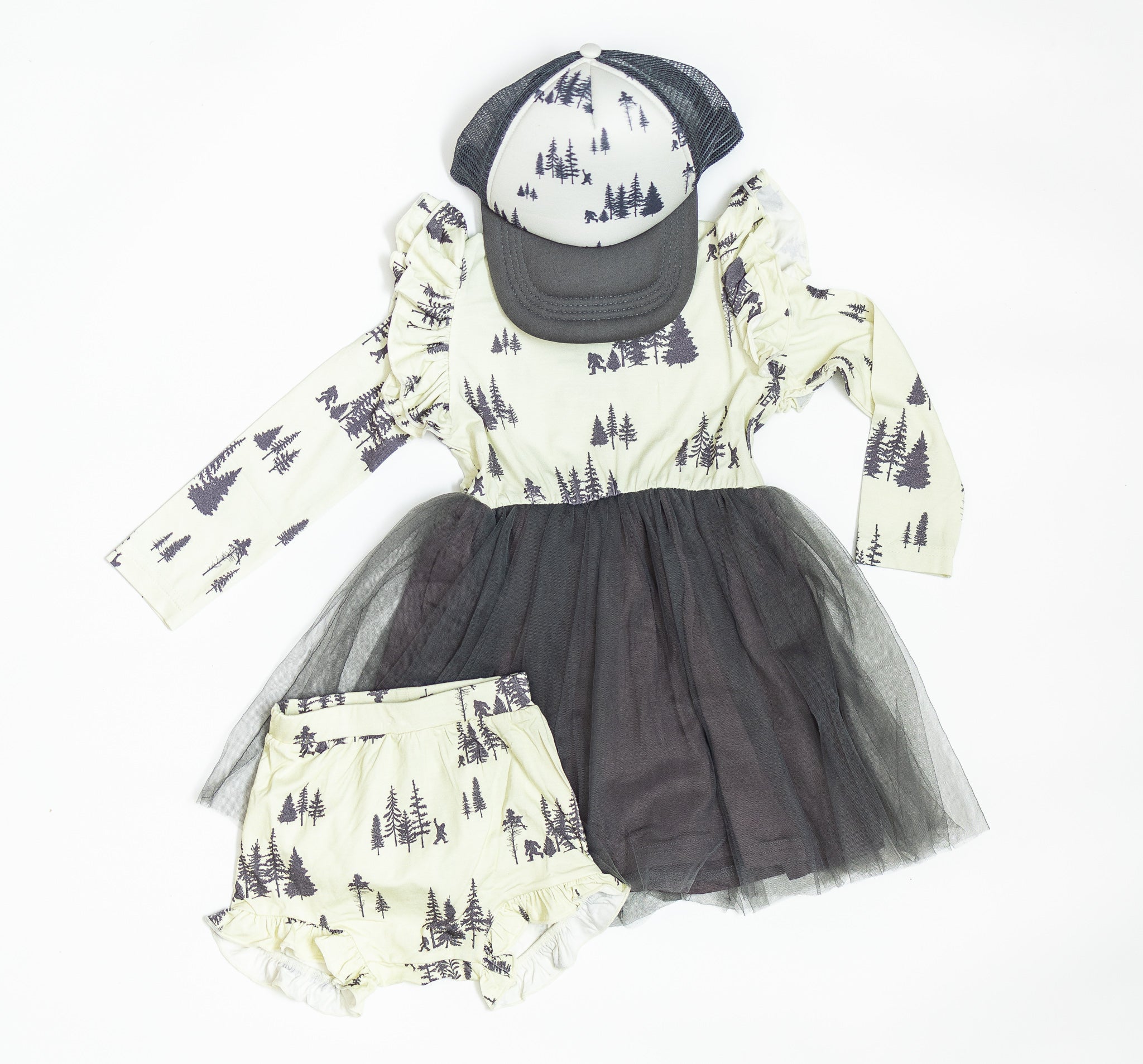 Long Sleeve Tulle Mountain Dress - Gathering Littles