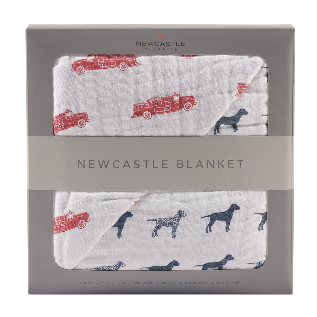 Fire Truck and Dalmatian Cotton Muslin Newcastle Blanketproduct_type