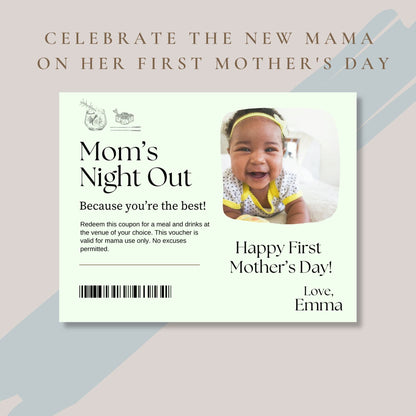 First Mothers Day Gift Coupon, Mothers Day Voucher, Mothers Day Card Digital, First Mothers Day Giftproduct_type