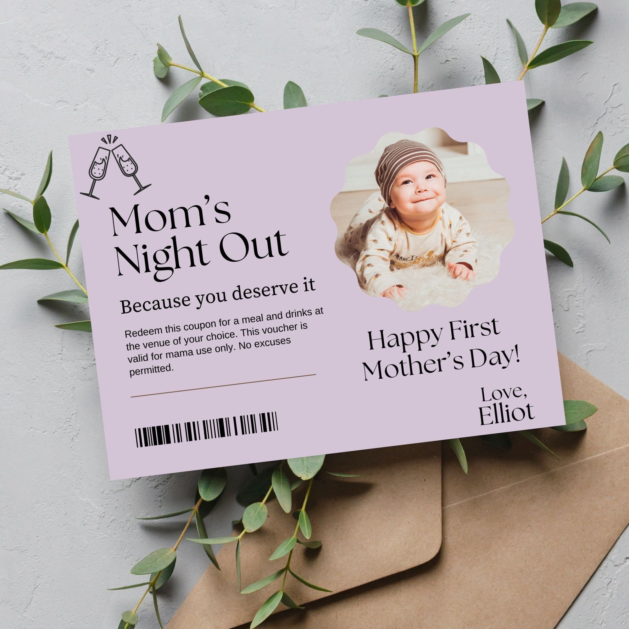 First Mothers Day Gift Coupon, Mothers Day Voucher, Mothers Day Card Digital, First Mothers Day Giftproduct_type