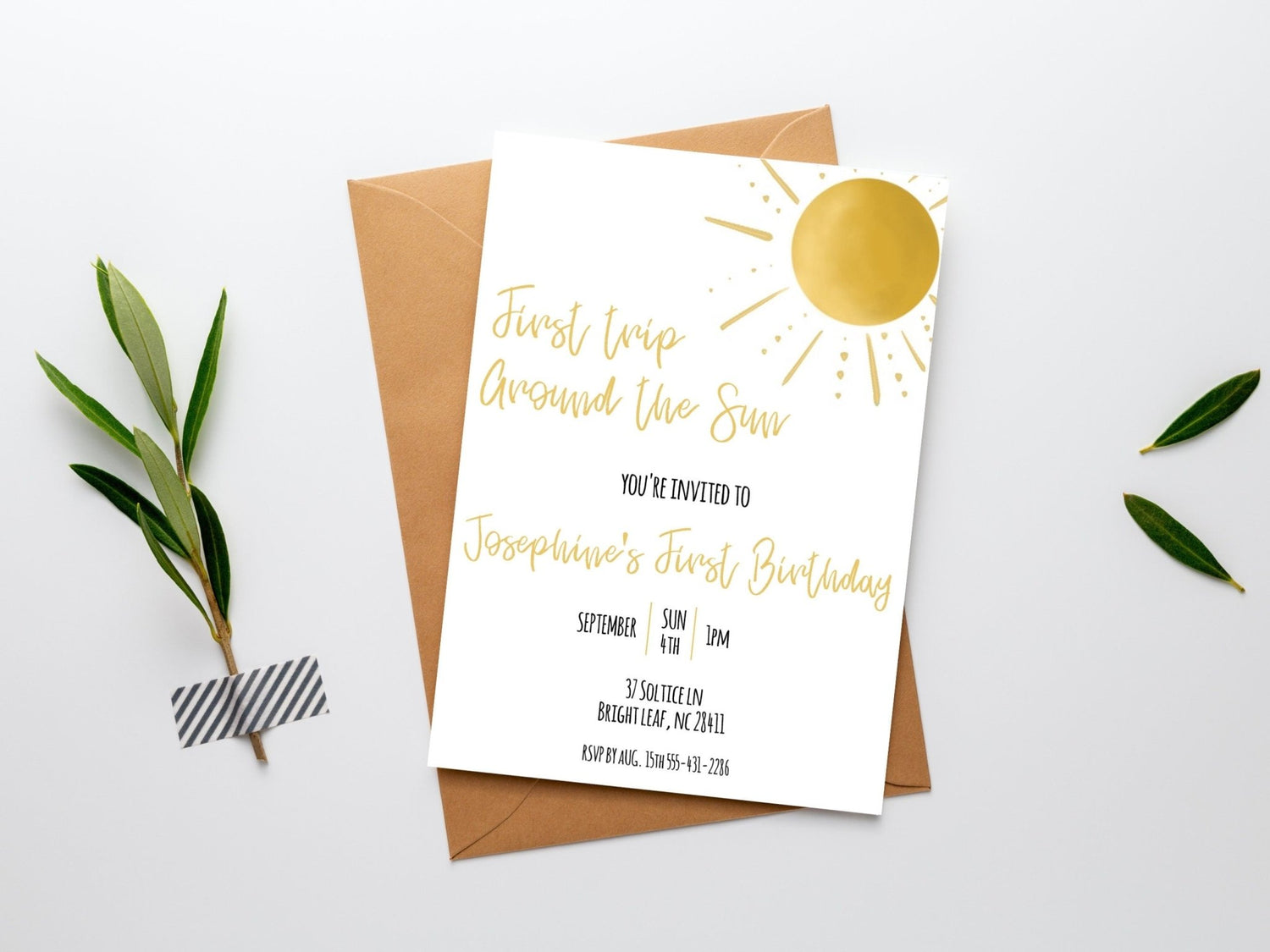 First Trip Around the Sun Birthday Invitation | Baby&