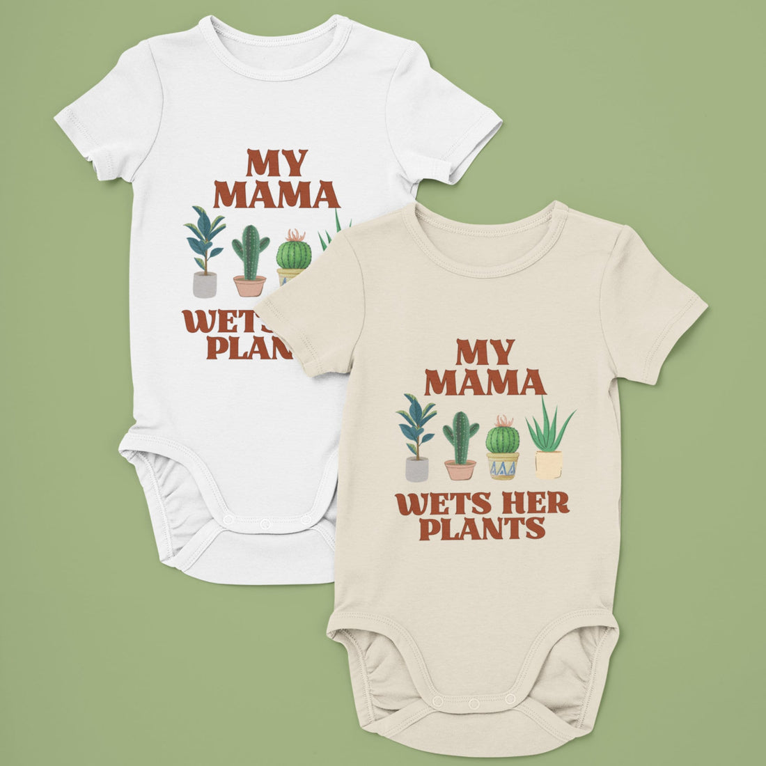 Funny Baby Bodysuit, Funny Baby Outfit, Plant Mom Baby Bodysuit, My Mama Wets Her Plantsproduct_type