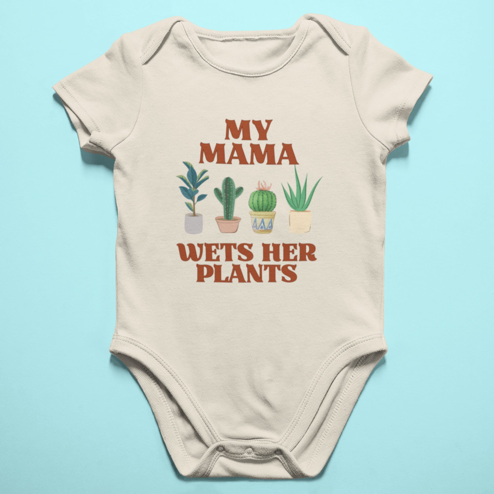 Funny Baby Bodysuit, Funny Baby Outfit, Plant Mom Baby Bodysuit, My Mama Wets Her Plantsproduct_type