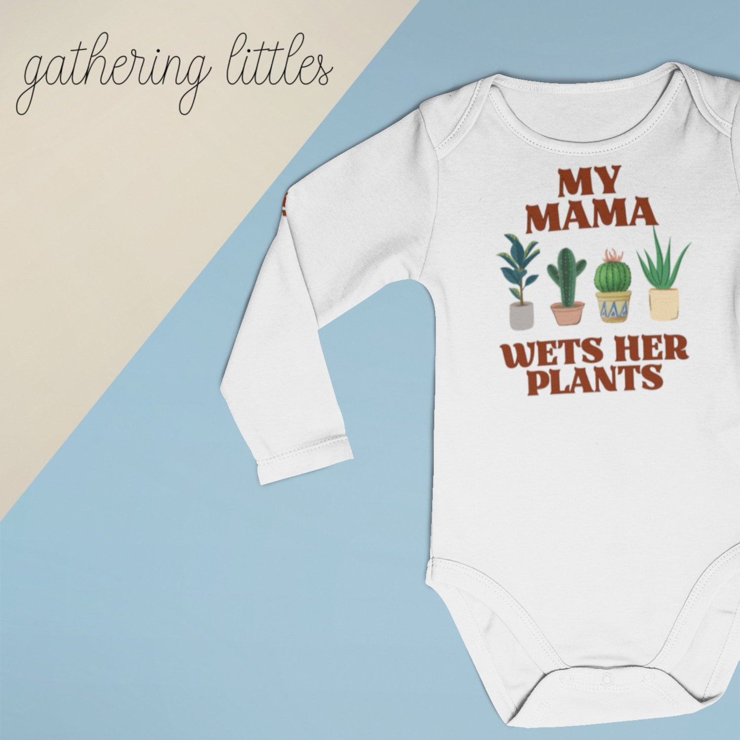 Funny Baby Bodysuit, Funny Baby Outfit, Plant Mom Baby Bodysuit, My Mama Wets Her Plantsproduct_type