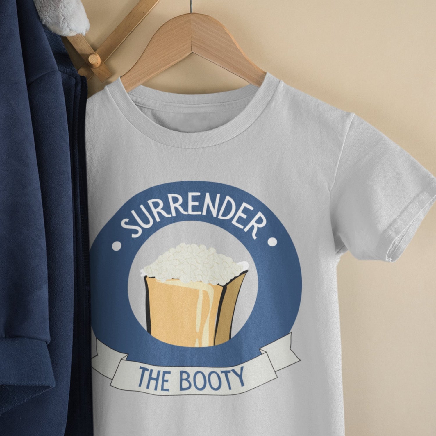 Funny Toddler Shirt - &quot;Surrender the Booty&quot; with Pirate&