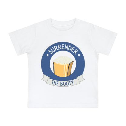 Funny Toddler Shirt - &quot;Surrender the Booty&quot; with Pirate&