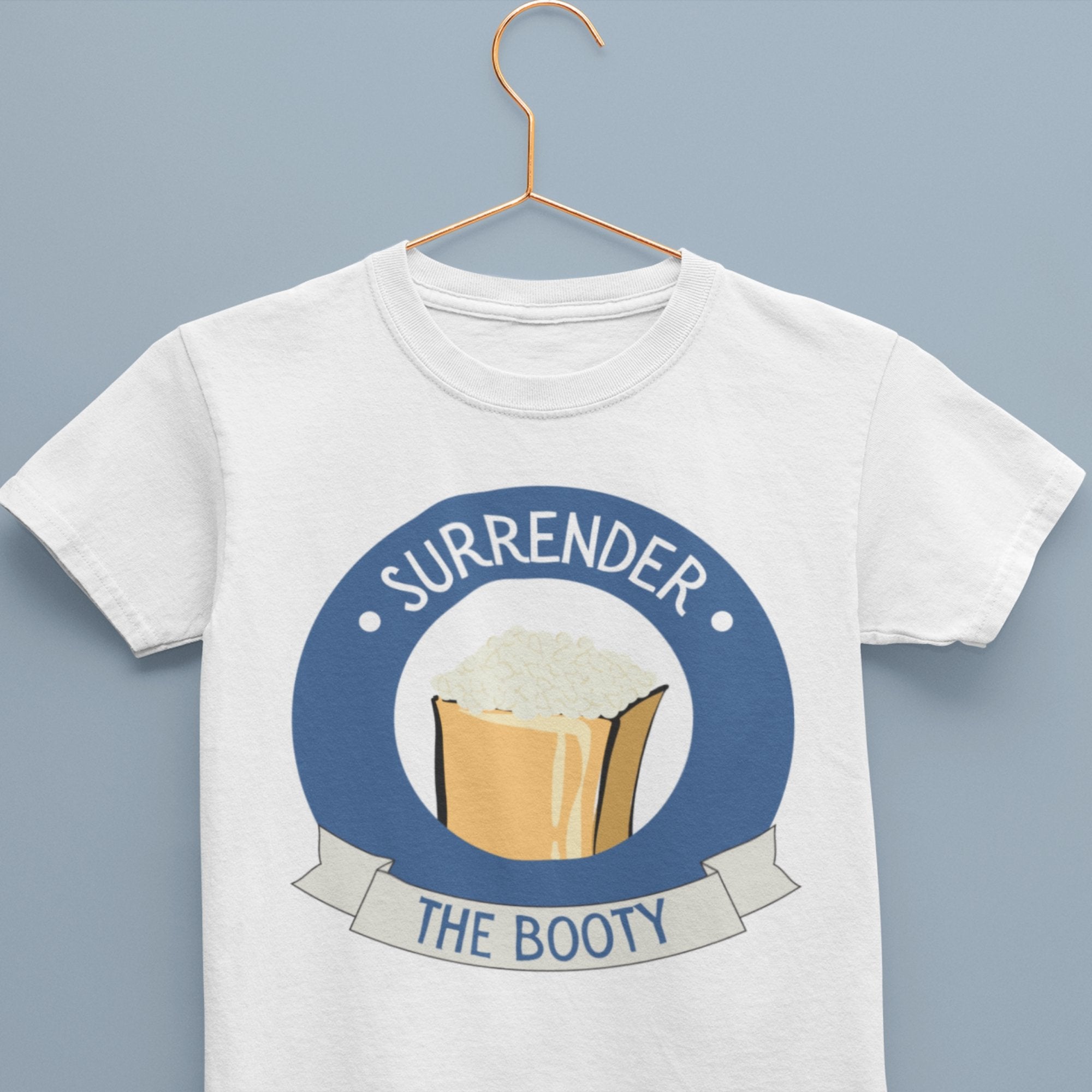 Funny Toddler Shirt - &quot;Surrender the Booty&quot; with Pirate&