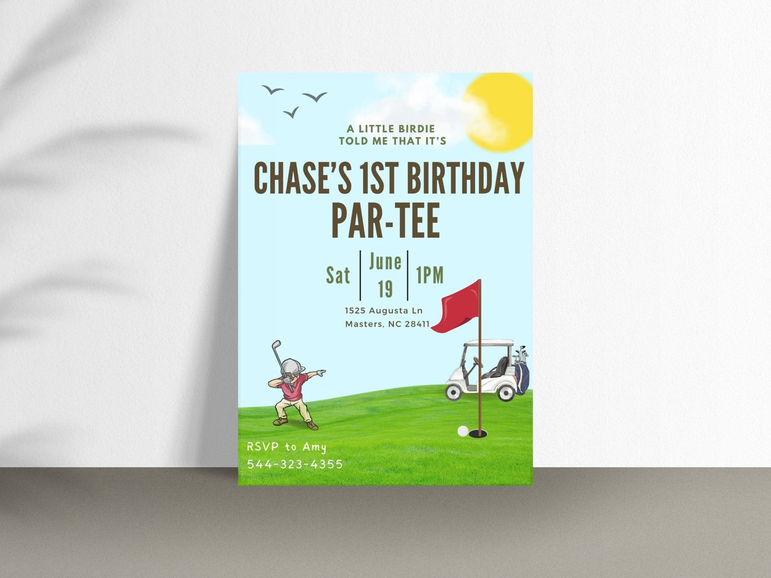 Golf Birthday Invitation, Golf Invitation, Birthday Par-tee Invitation, 1st Par-tee, Hole in One Birthdayproduct_type