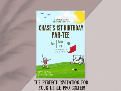 Golf Birthday Invitation, Golf Invitation, Birthday Par-tee Invitation, 1st Par-tee, Hole in One Birthdayproduct_type