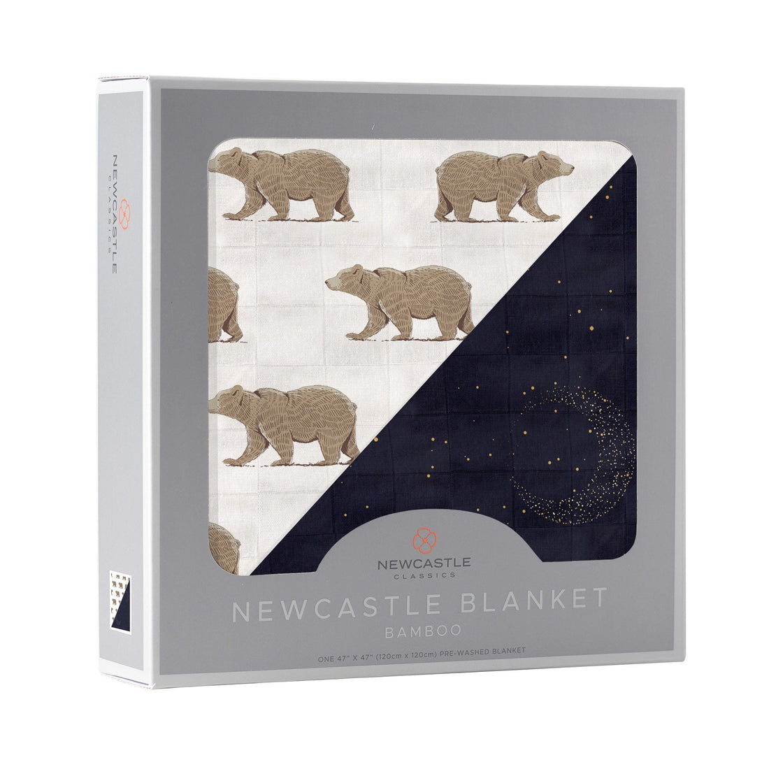 Goodnight Bear and Midnight Moon Bamboo Muslin Newcastle Blanketproduct_type