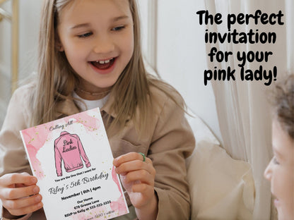 Grease Birthday Invitation, Pink Ladies Invitation, Children&