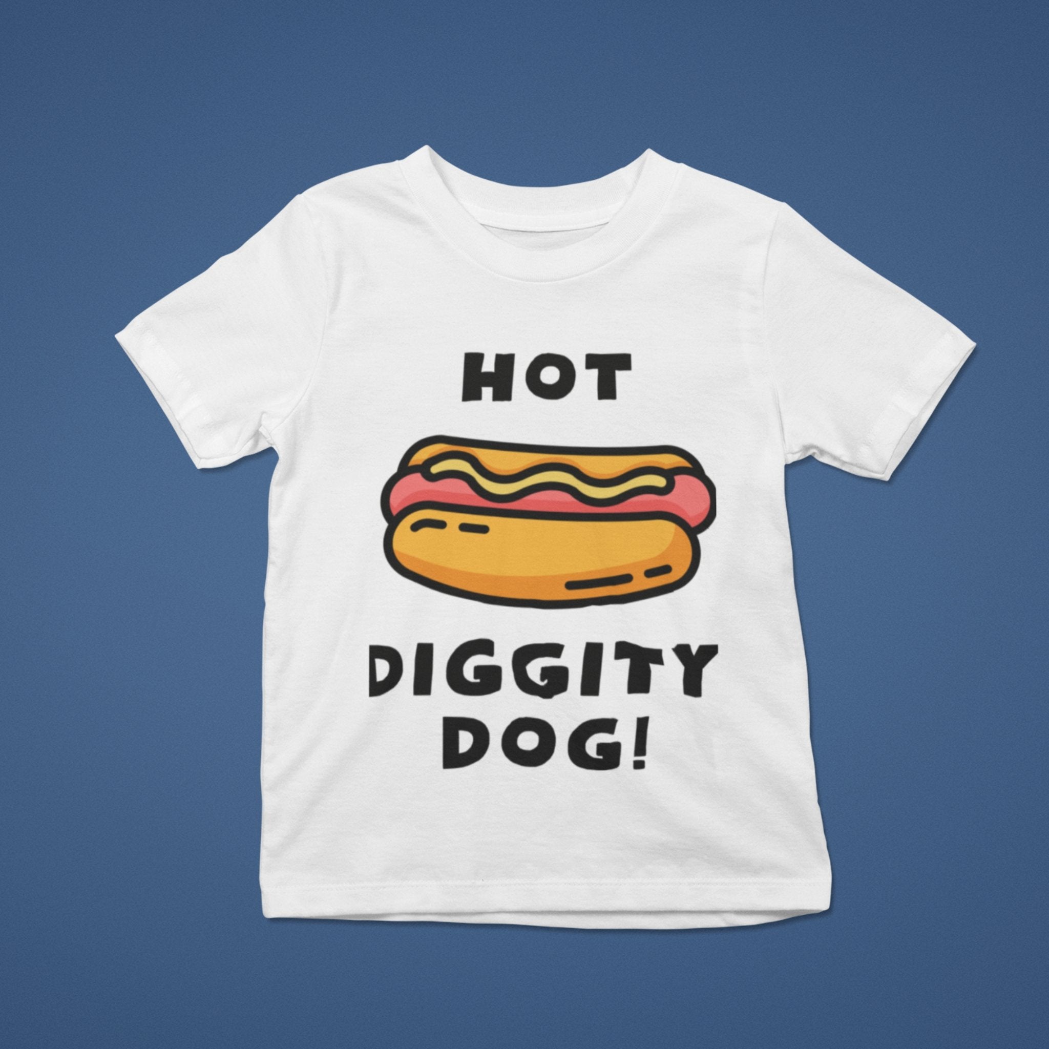 Hot Diggity Dog! Funny Toddler T-Shirt | Adorable Hotdog Design | Jersey Teeproduct_type