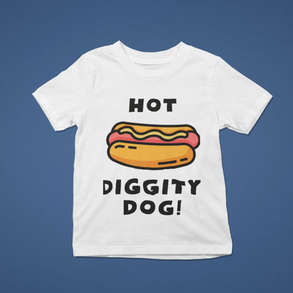 Hot Diggity Dog! Funny Toddler T-Shirt | Adorable Hotdog Design | Jersey Teeproduct_type