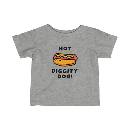 Hot Diggity Dog! Funny Toddler T-Shirt | Adorable Hotdog Design | Jersey Teeproduct_type