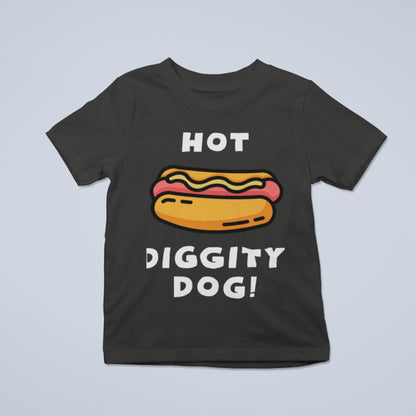 Hot Diggity Dog! Funny Toddler T-Shirt | Adorable Hotdog Design | Jersey Teeproduct_type