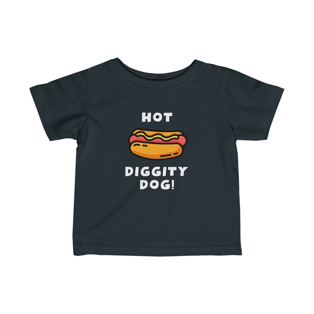 Hot Diggity Dog! Funny Toddler T-Shirt | Adorable Hotdog Design | Jersey Teeproduct_type