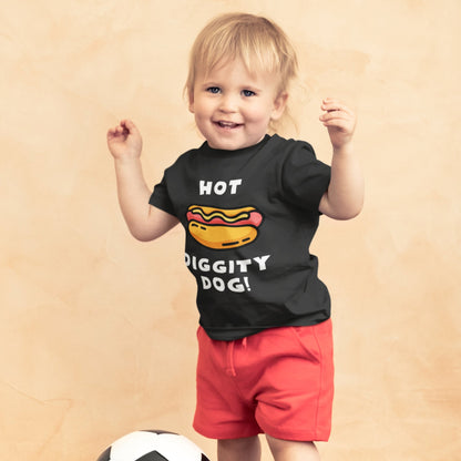 Hot Diggity Dog! Funny Toddler T-Shirt | Adorable Hotdog Design | Jersey Teeproduct_type