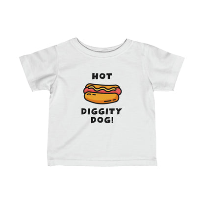 Hot Diggity Dog! Funny Toddler T-Shirt | Adorable Hotdog Design | Jersey Teeproduct_type