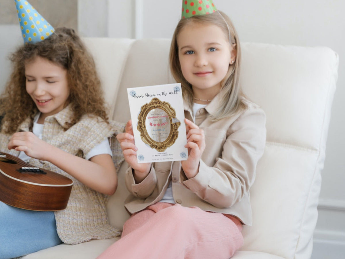 Mirror, Mirror Birthday Invitation, Princess Birthday Invitation, children&