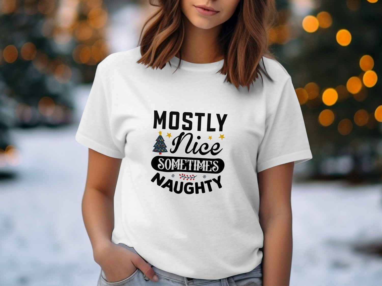 Mostly Nice Sometimes Naughty Baby Shirt, Funny Toddler Christmas Shirt, Funny Baby Christmas Gift - Gathering Littles