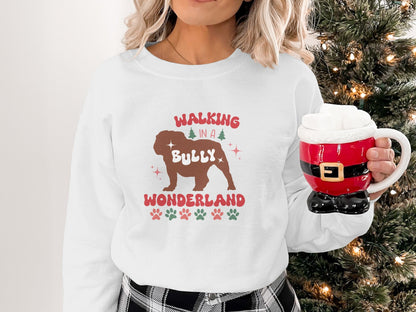 Bulldog Christmas Shirt, Walking in a Bully Wonderland Shirt, Bulldog Christmas Gift - Gathering Littles