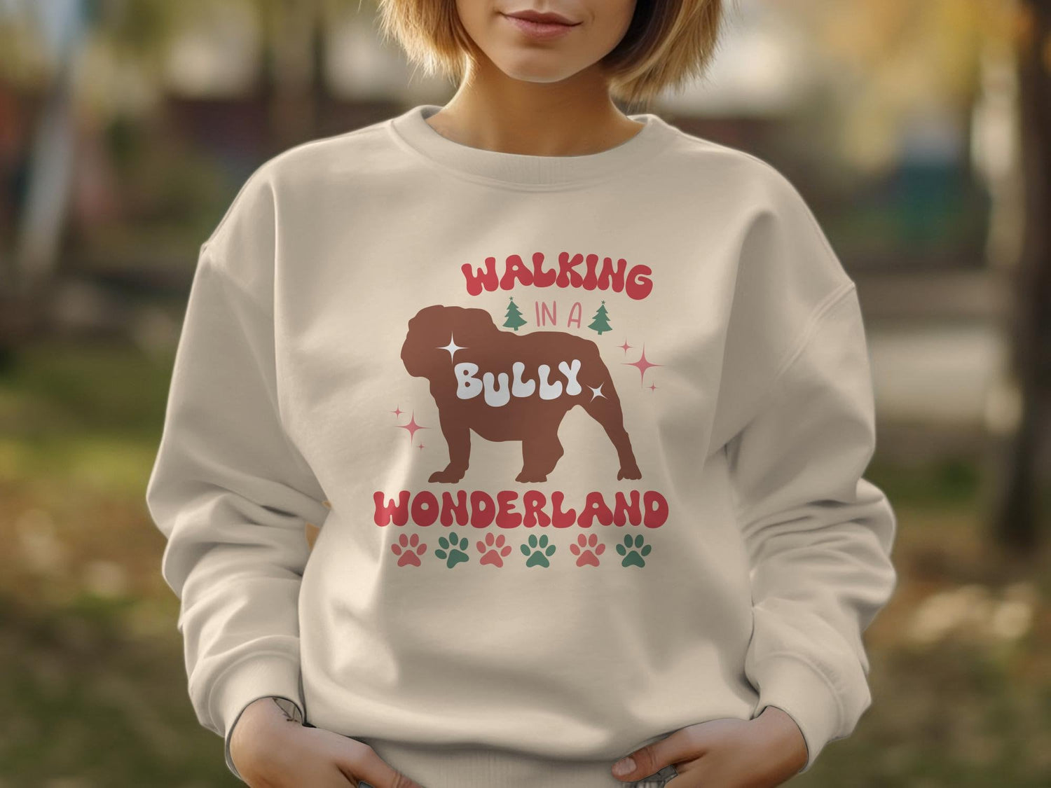 Bulldog Christmas Shirt, Walking in a Bully Wonderland Shirt, Bulldog Christmas Gift - Gathering Littles