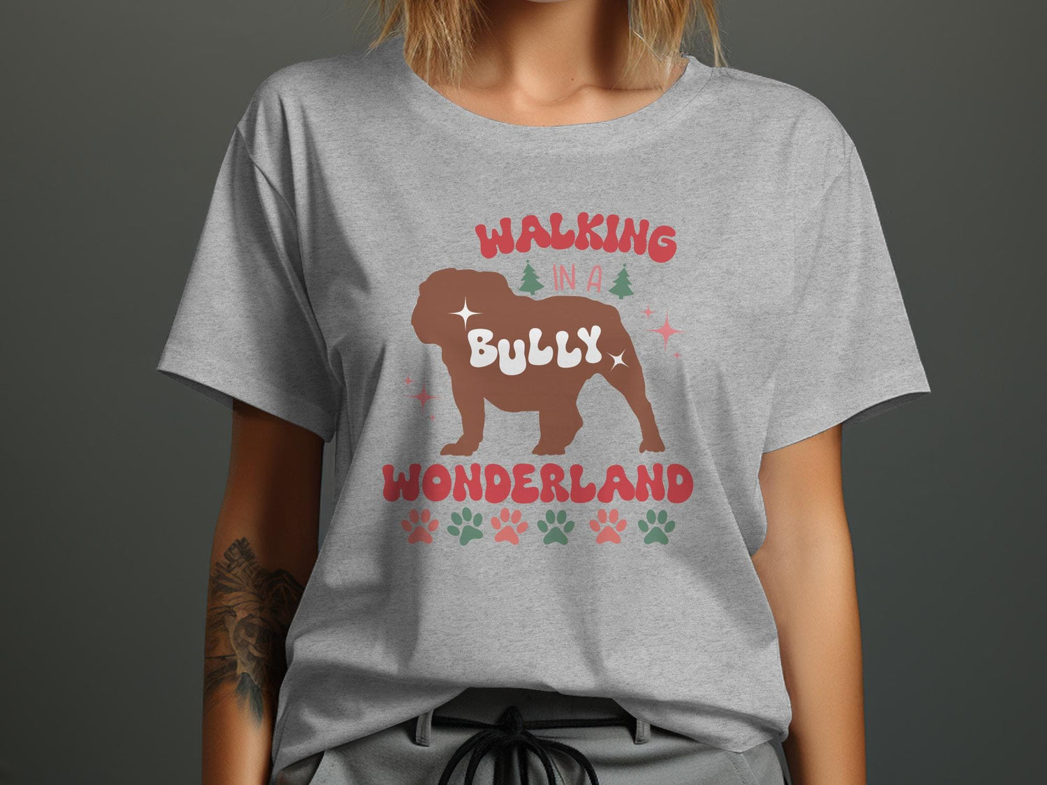 Bulldog Christmas Shirt, Walking in a Bully Wonderland Shirt, Bulldog Christmas Gift - Gathering Littles