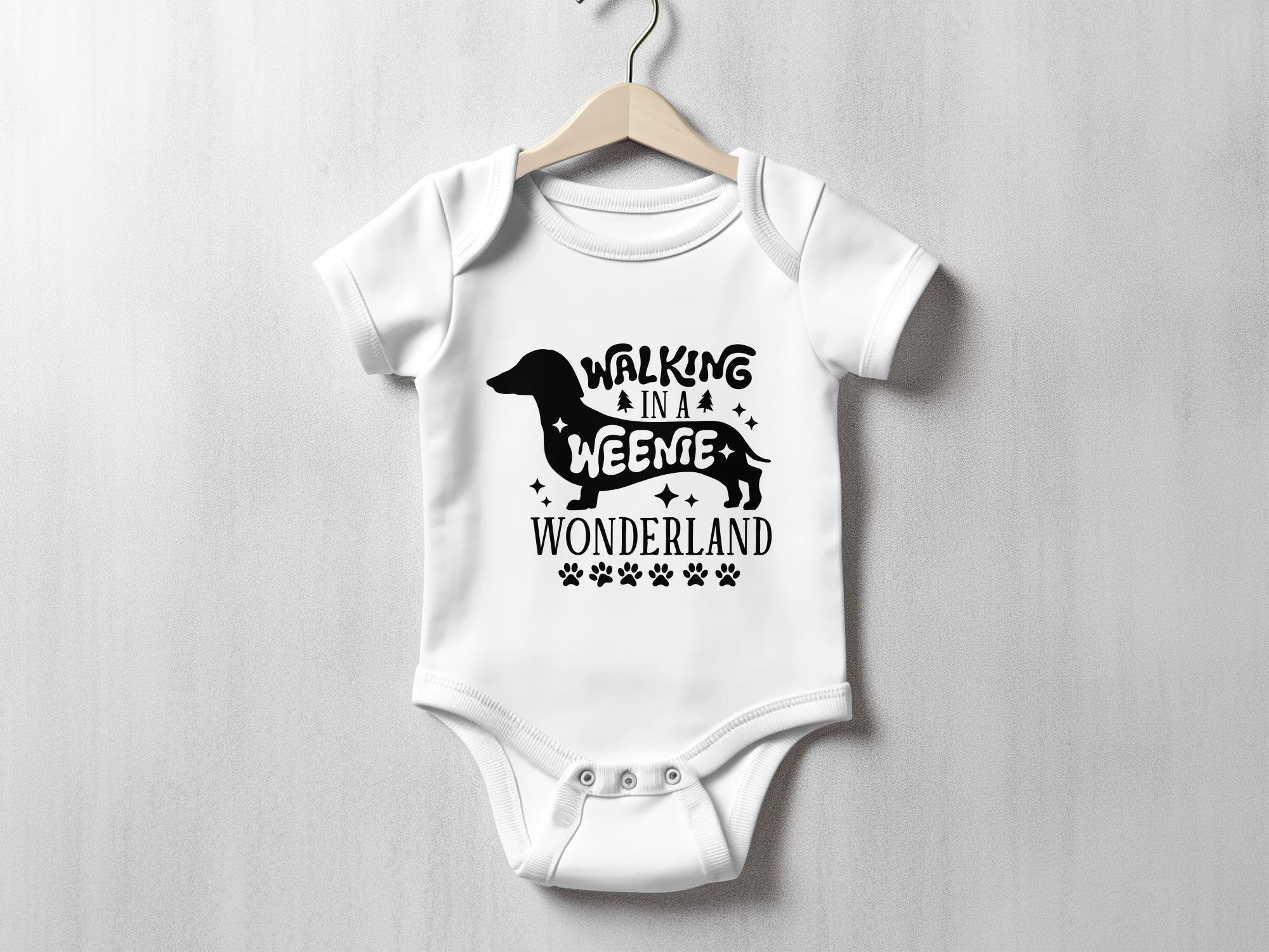 Weenie Dog Christmas Shirt, Dachsund Christmas Baby Romper, Walking in a Weenie Wonderland Shirt - Gathering Littles