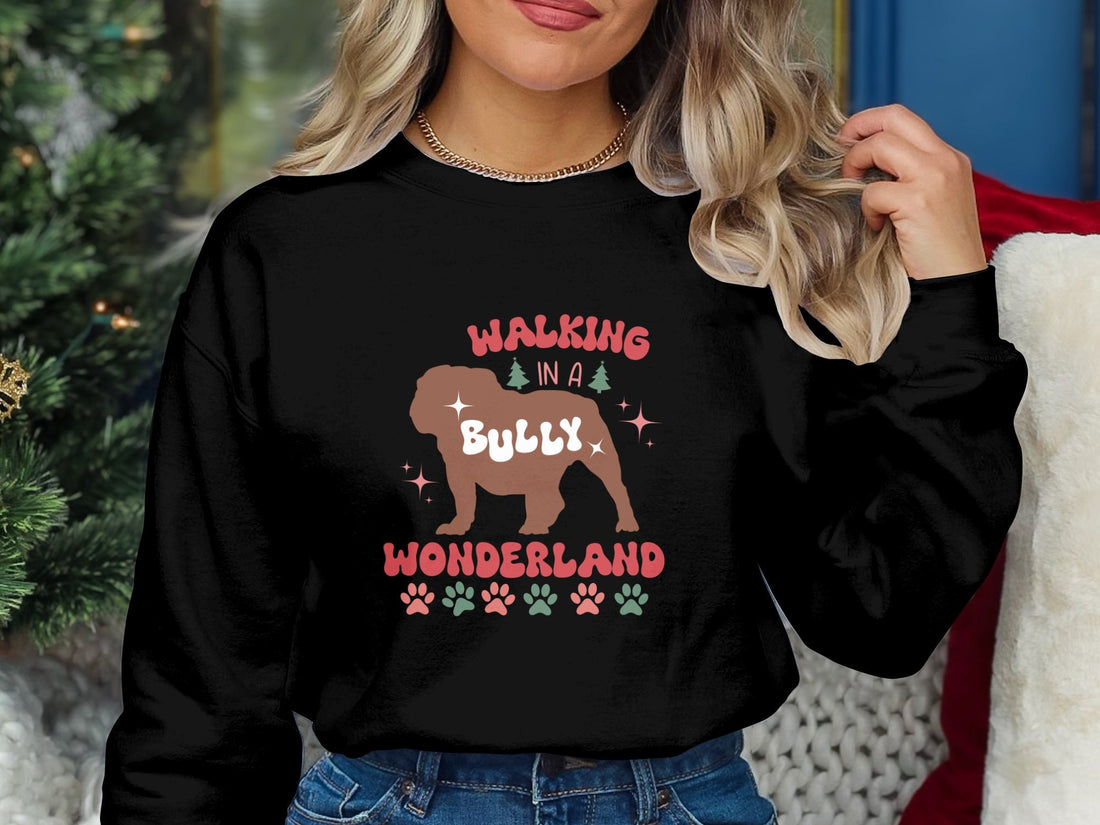 Bulldog Christmas Shirt, Walking in a Bully Wonderland Shirt, Bulldog Christmas Gift - Gathering Littles