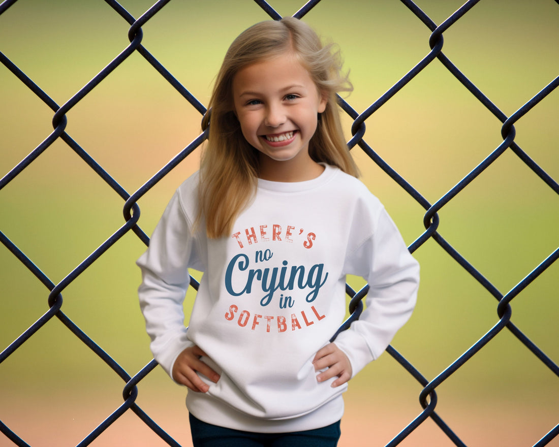 There is No Crying in Softball Sweatshirt, Softball Mom shirt, Funny Softball Shirt, Girls Softball Shirt, Softball Sweatshirt - Gathering Littles