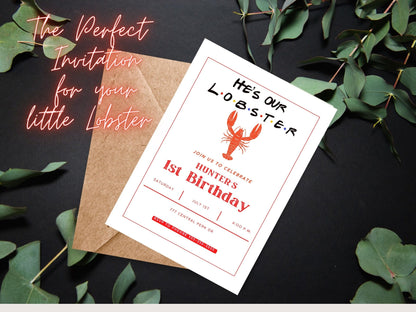 Lobster Theme Birthday Party Invitation Templateproduct_type