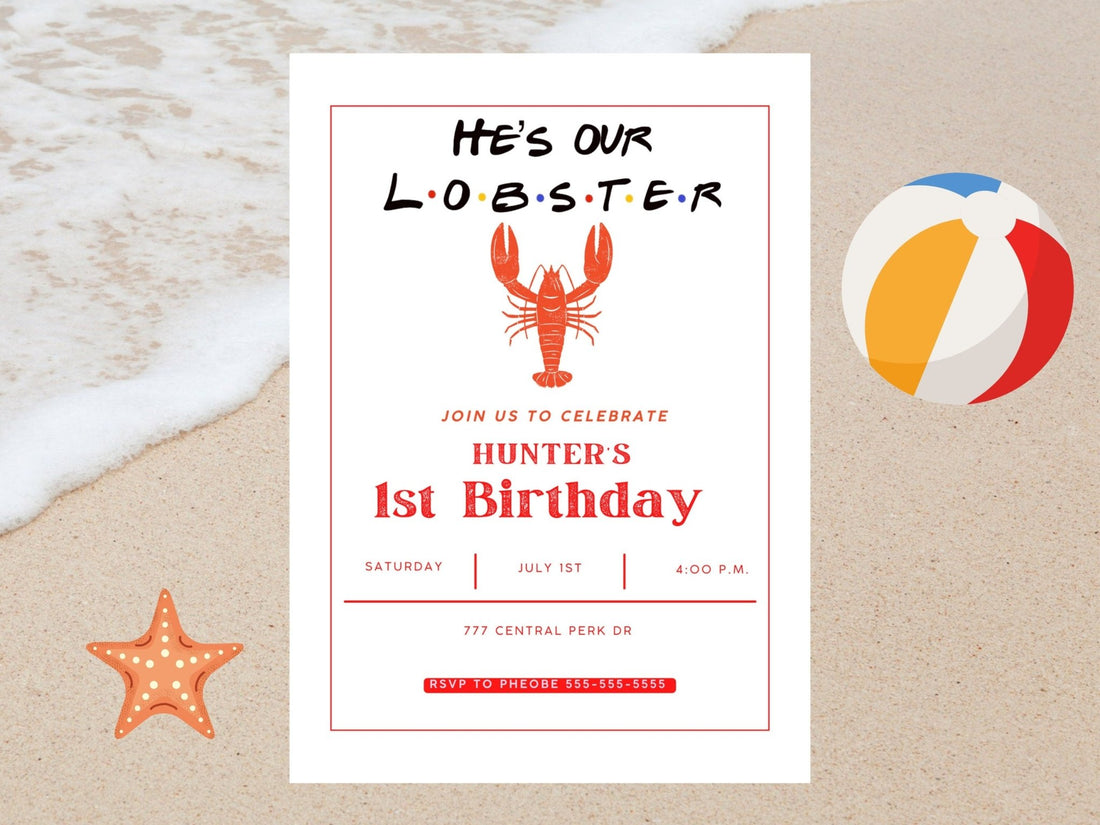 Lobster Theme Birthday Party Invitation Templateproduct_type