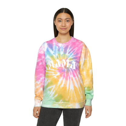 Mama Tie-Dye Sweatshirt, Loose Fit Crew Neck Mama Sweatshirt, Perfect Mother&