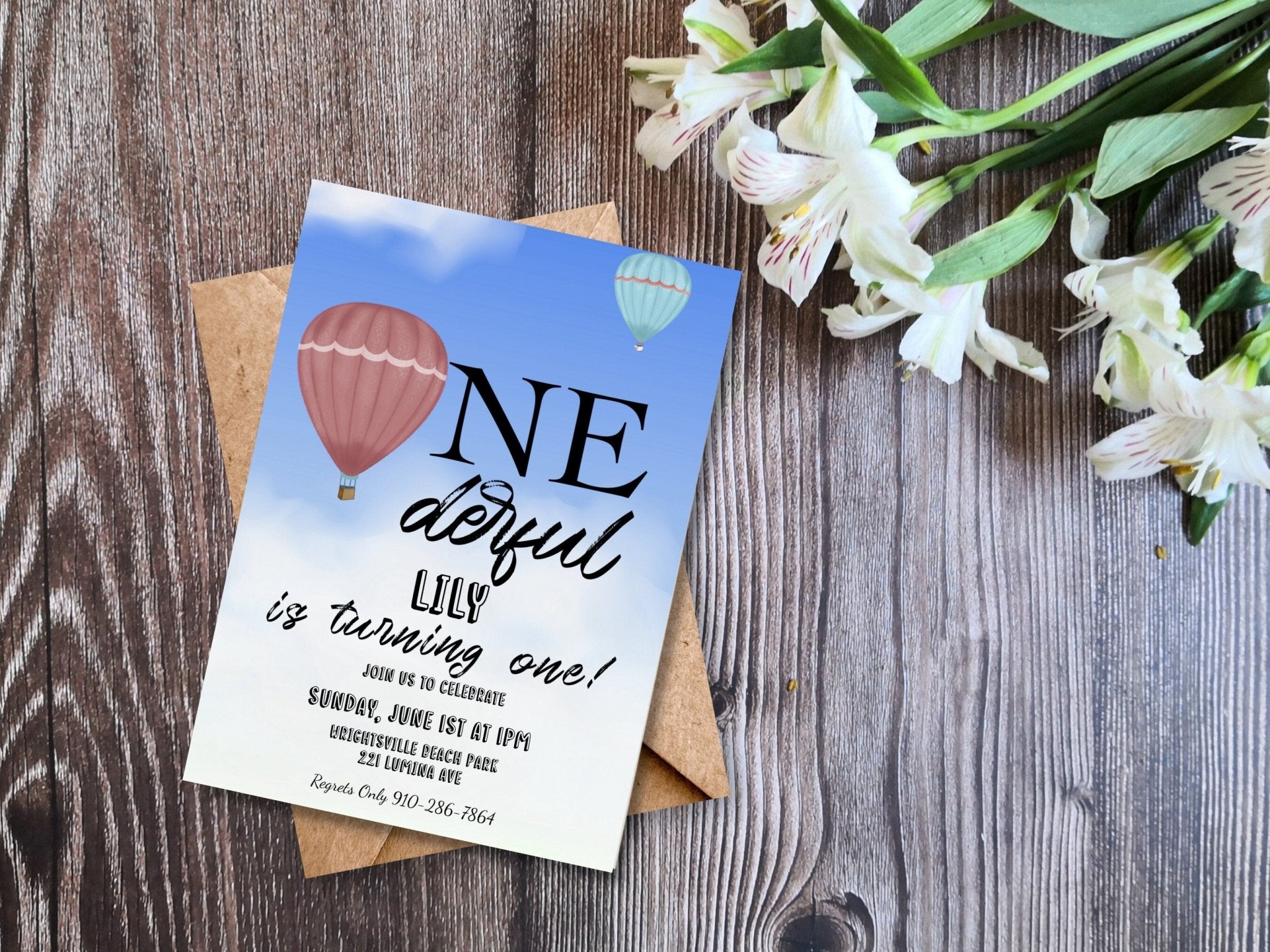 Onederful Baby is Turning One! Birthday Invitation Template | Customizable First Birthday Invitationproduct_type