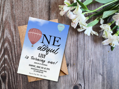 Onederful Baby is Turning One! Birthday Invitation Template | Customizable First Birthday Invitationproduct_type