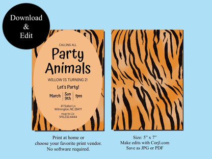 Party Animal Baby Birthday Invitation Template | Baby&