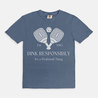 Pickleball T-Shirt &quot;Dink Responsibly&quot; Funny Pickleball Shirt - Comfort Colors Oversized Teeproduct_type