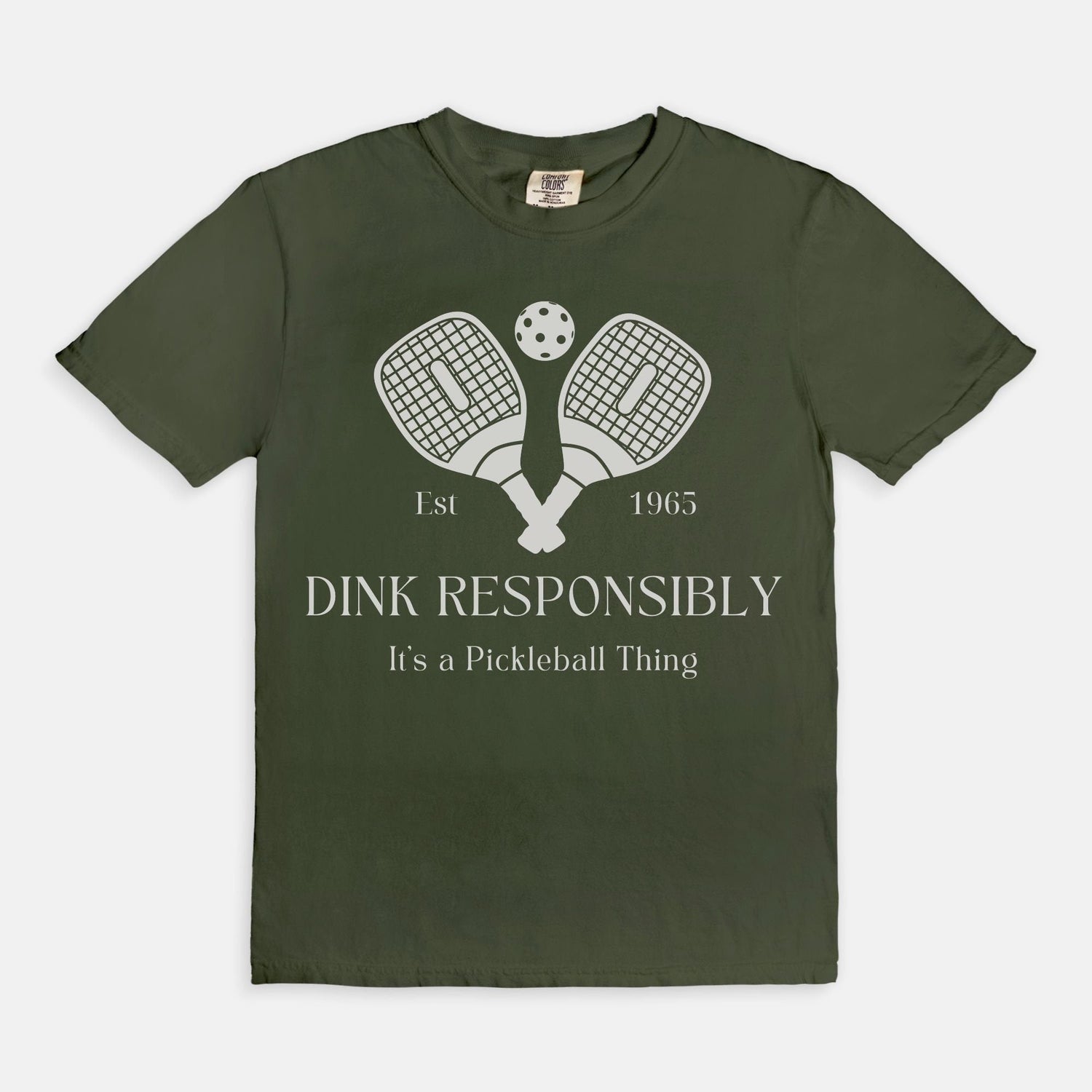 Pickleball T-Shirt &quot;Dink Responsibly&quot; Funny Pickleball Shirt - Comfort Colors Oversized Teeproduct_type