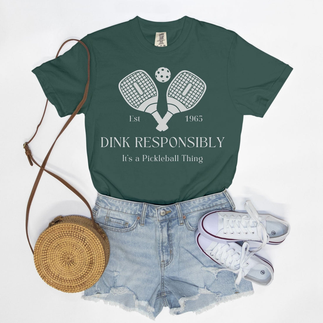 Pickleball T-Shirt &quot;Dink Responsibly&quot; Funny Pickleball Shirt - Comfort Colors Oversized Teeproduct_type