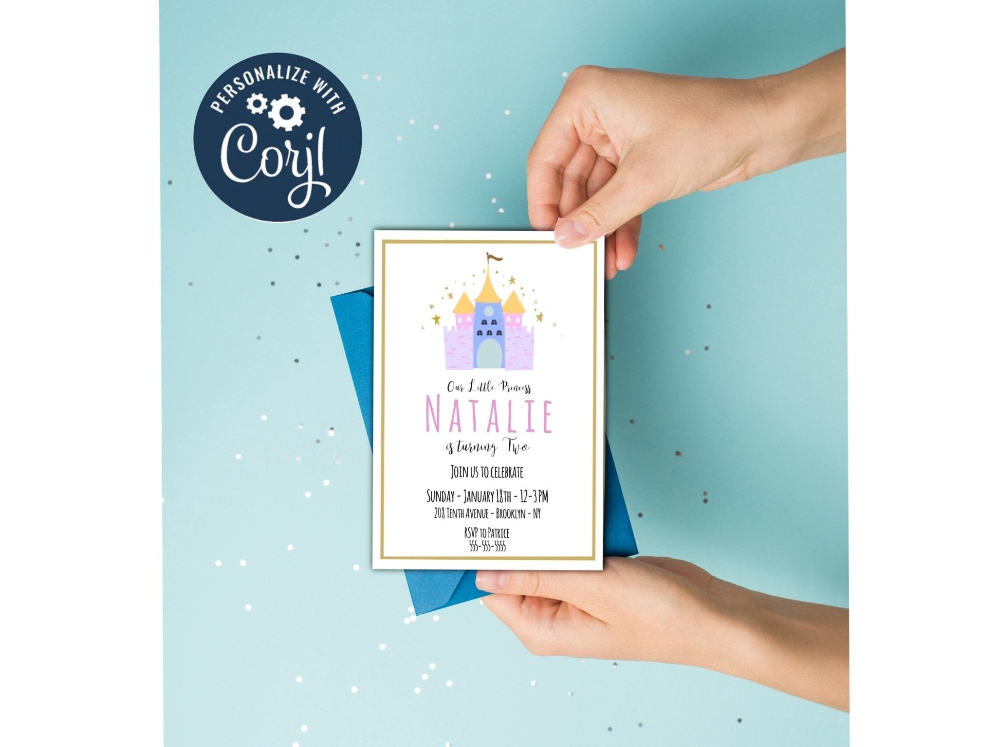 Princess Party Birthday Invitation | Princess Invitation Template | Fully Customizableproduct_type