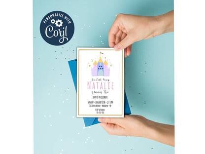 Princess Party Birthday Invitation | Princess Invitation Template | Fully Customizableproduct_type