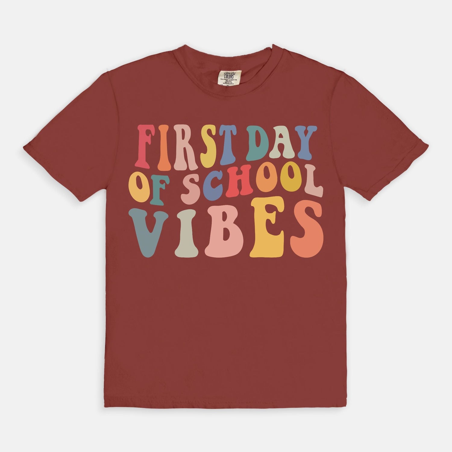 Retro First Day of School Vibes Shirt, Comfort Color Tee, Back to School Giftproduct_type