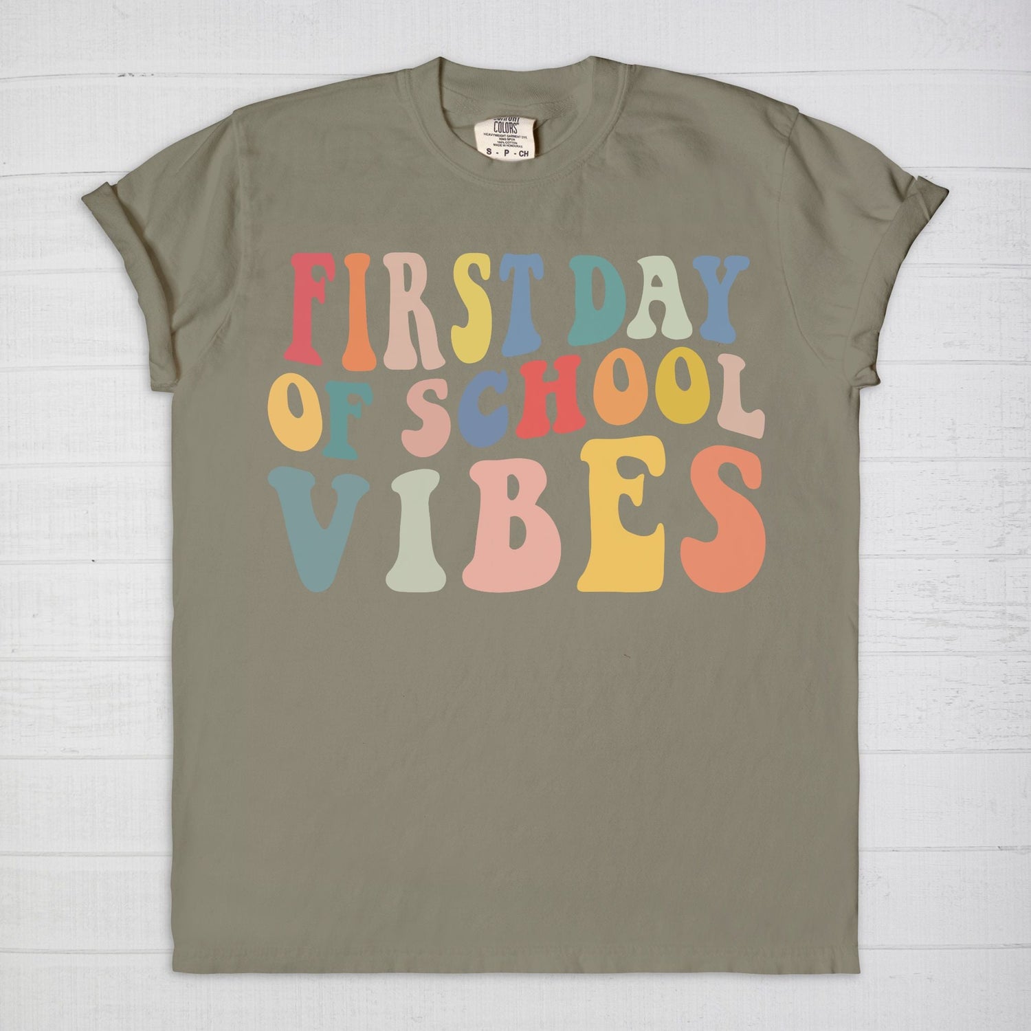 Retro First Day of School Vibes Shirt, Comfort Color Tee, Back to School Giftproduct_type