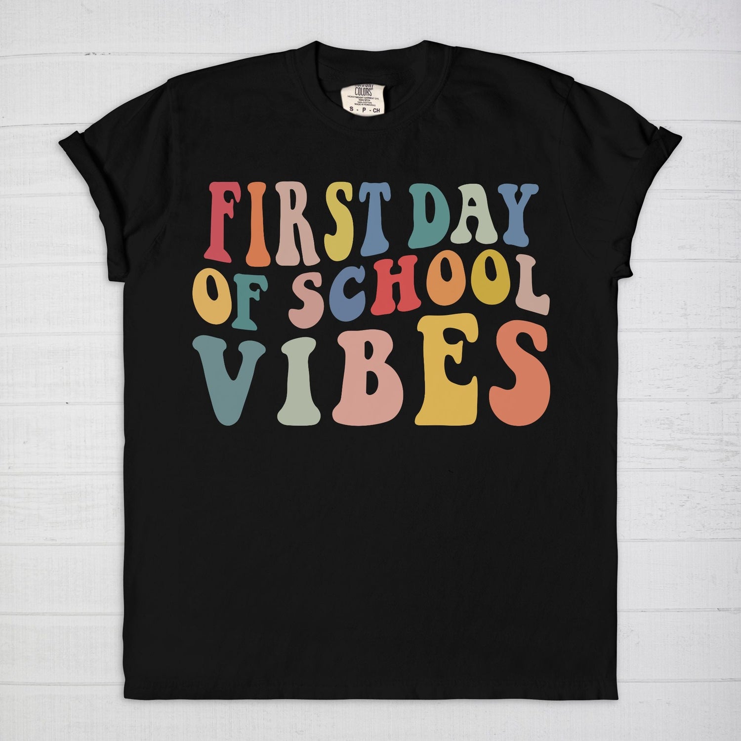 Retro First Day of School Vibes Shirt, Comfort Color Tee, Back to School Giftproduct_type